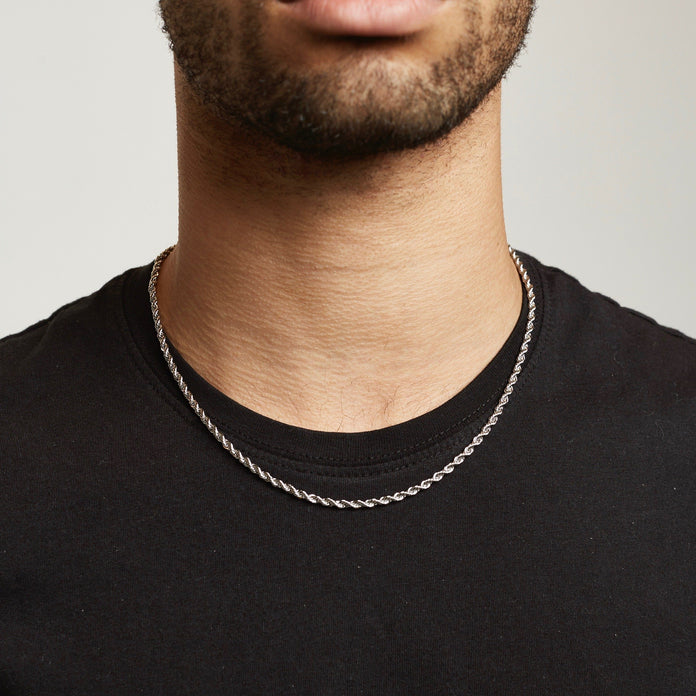 Rope Chain - Silver chain Midnight City Jewellery 45cm/18inch 3mm 