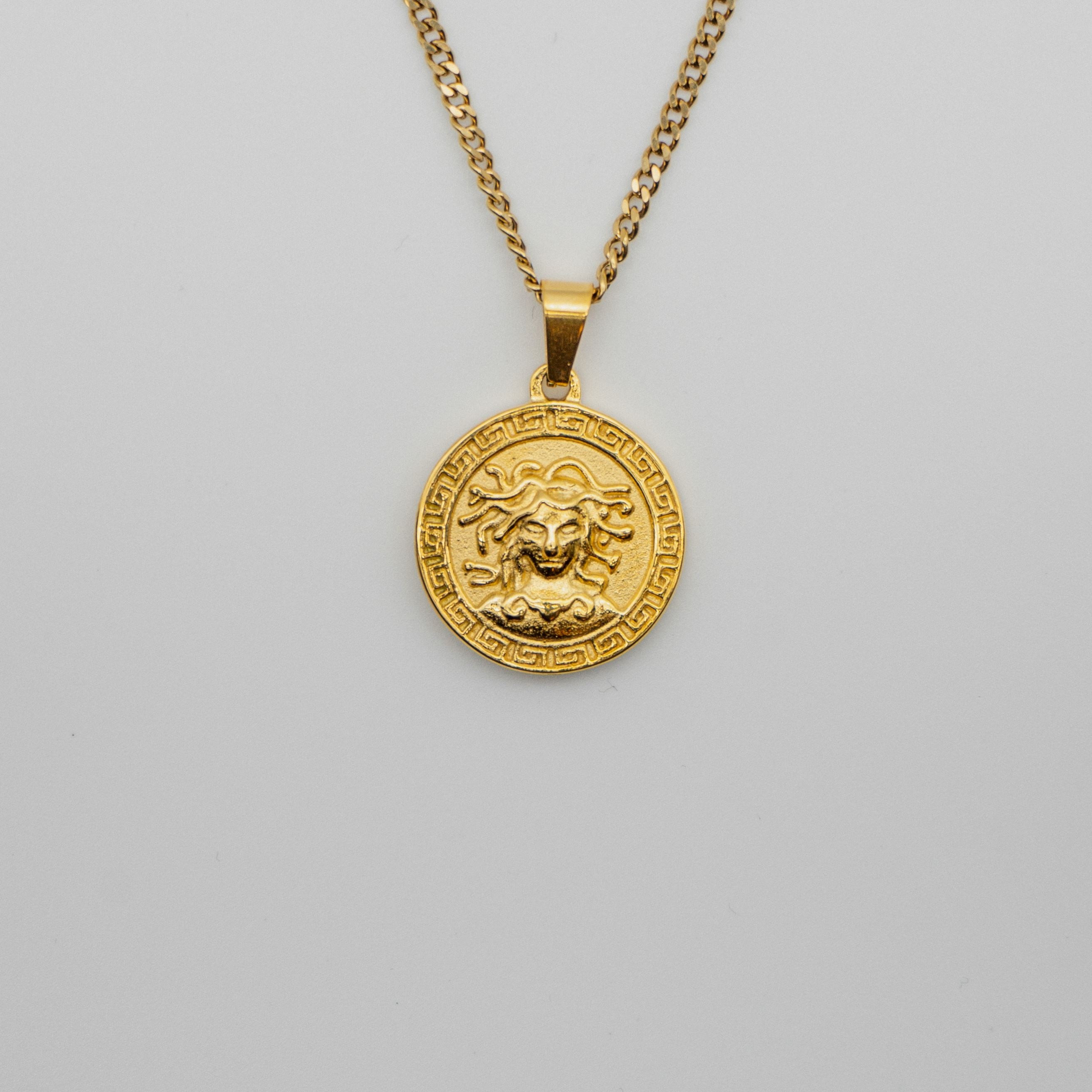 Medusa Pendant Necklace - Gold necklace Midnight City Jewellery 