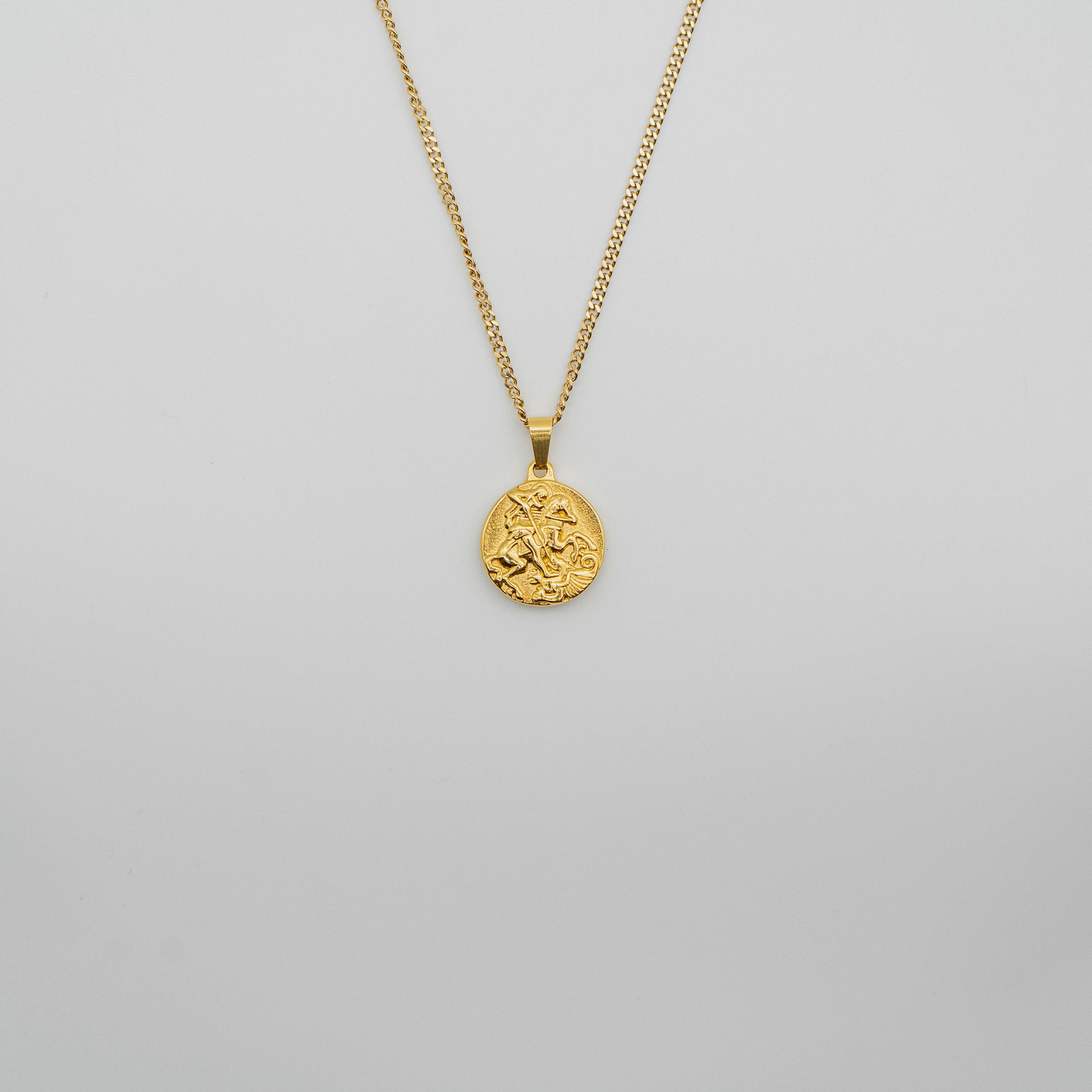 St George Pendant Necklace - Gold necklace Midnight City Jewellery 
